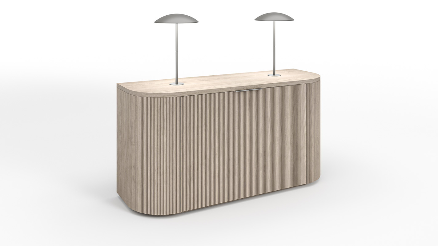 Luna credenza with accent lights.