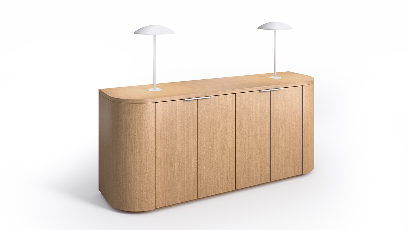 Luna Credenza with accent lights.