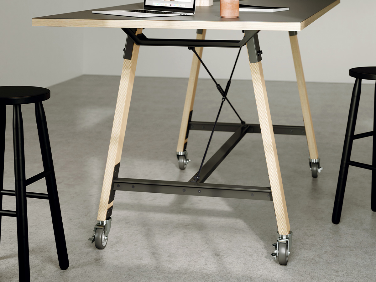 Adventure table with casters.