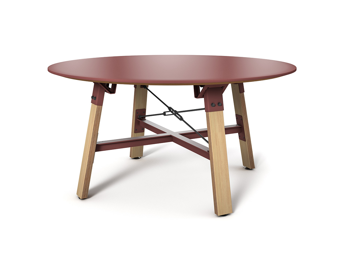 Adventure conference table with round top.