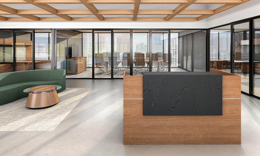 Affinity reception with quartz front.