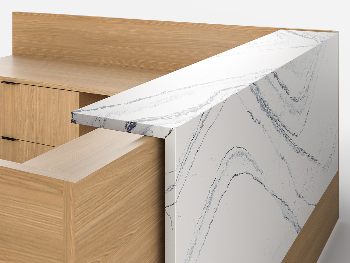 Detail showing waterfall quartz.
