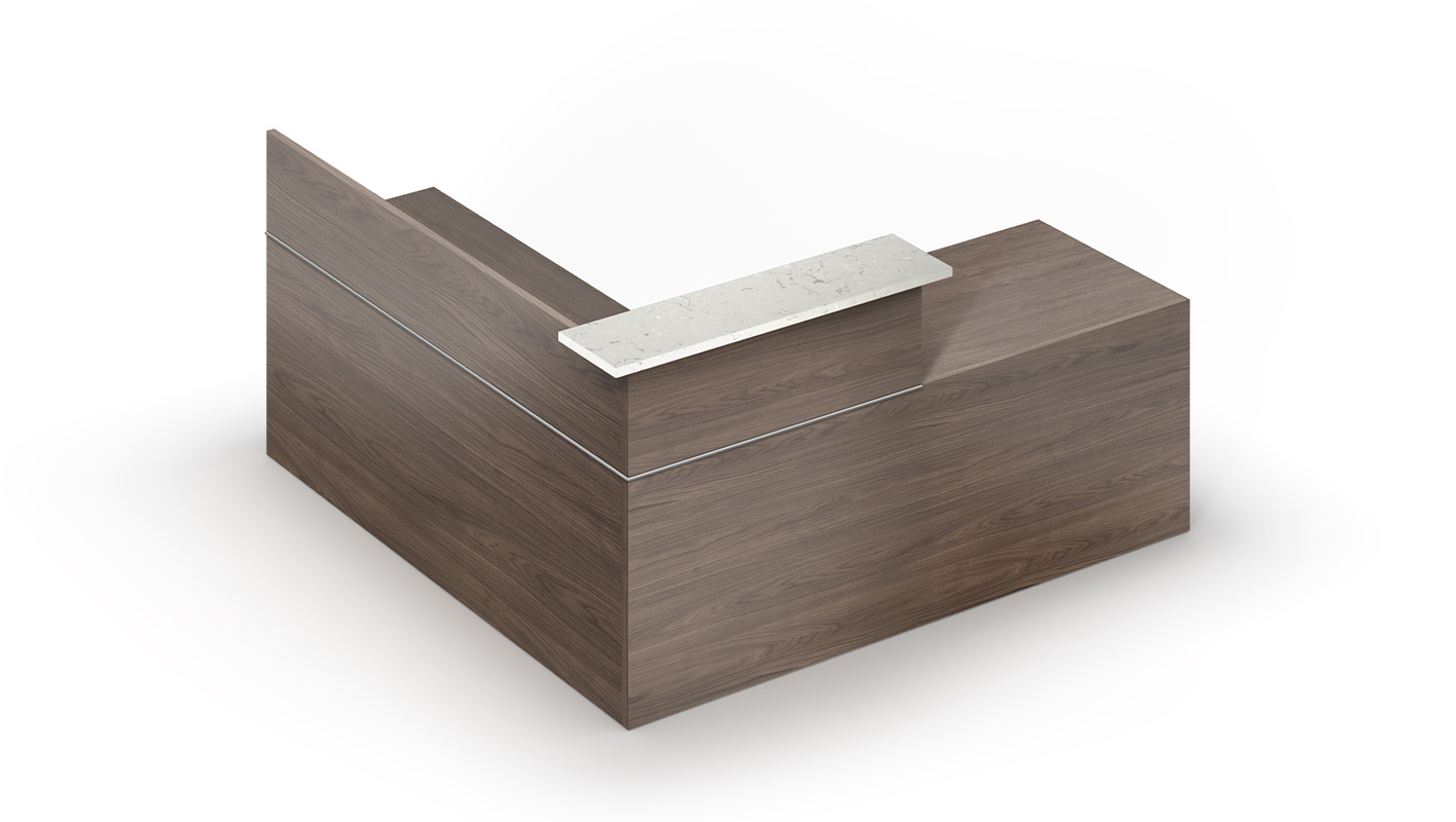 L-shaped ADA reception desk.