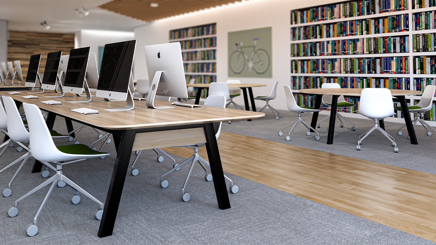 Alkalign table in a library.