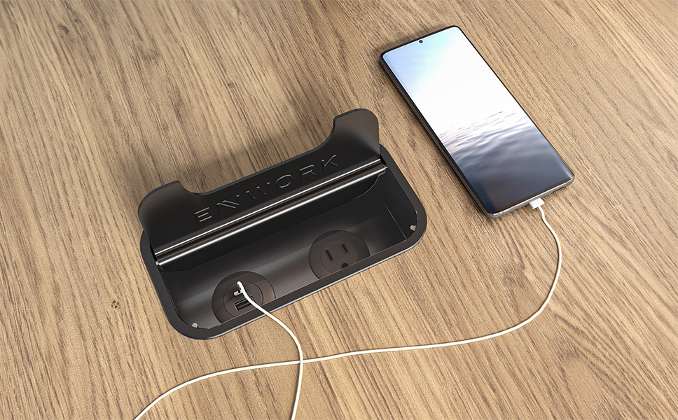 Alpha power unit with phone plugged in.