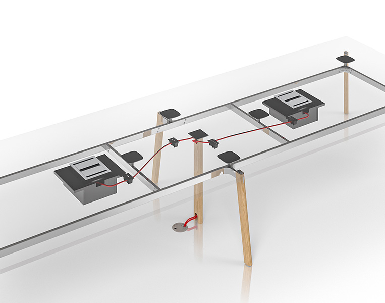 Ligouri conference table with cable managers. 