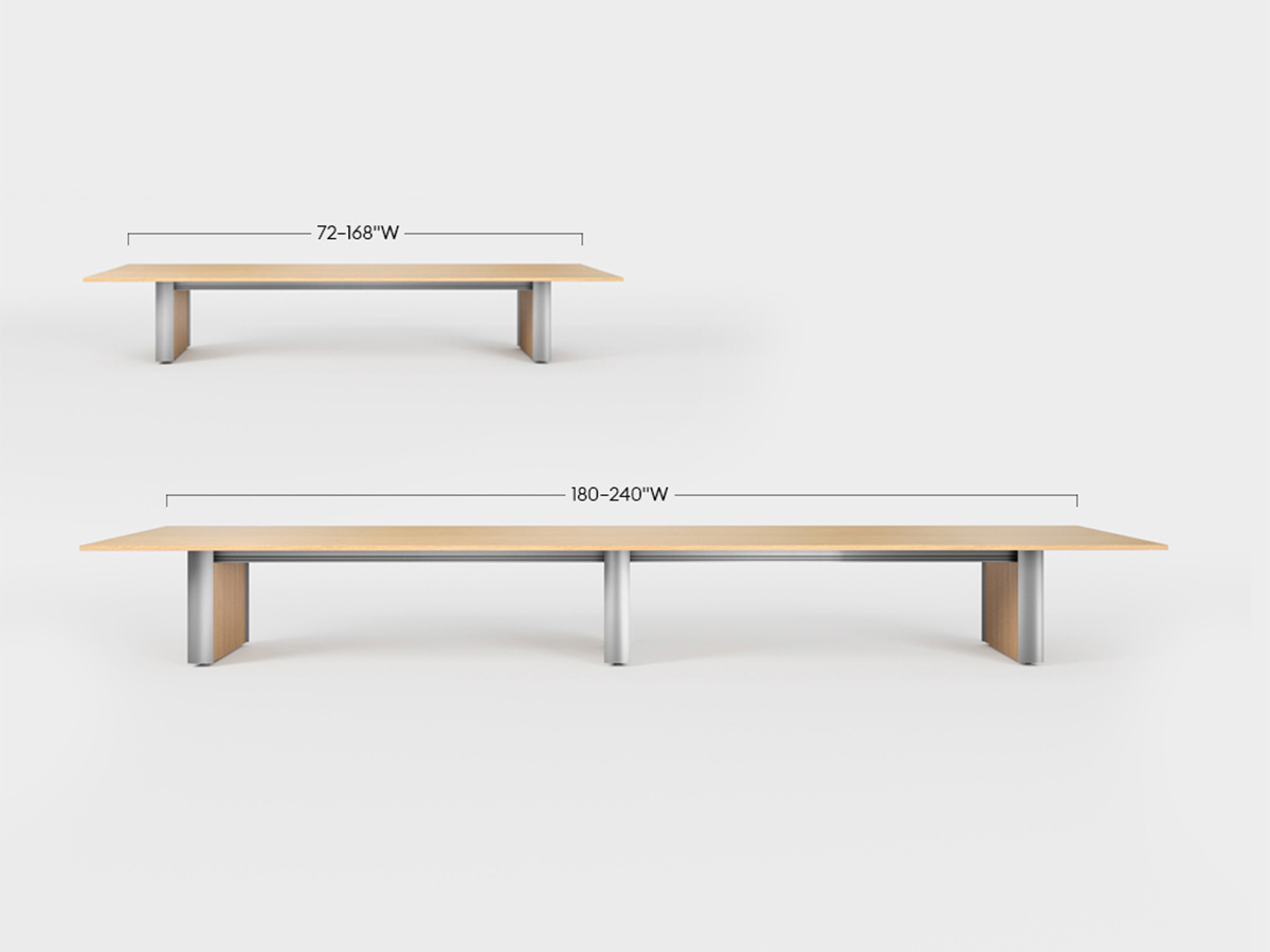 Two camber tables, one at the smallest size and one at the largest.