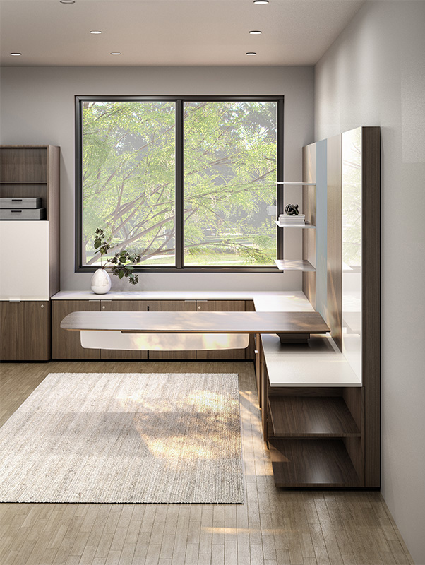 Cayman with cantilever desk. 