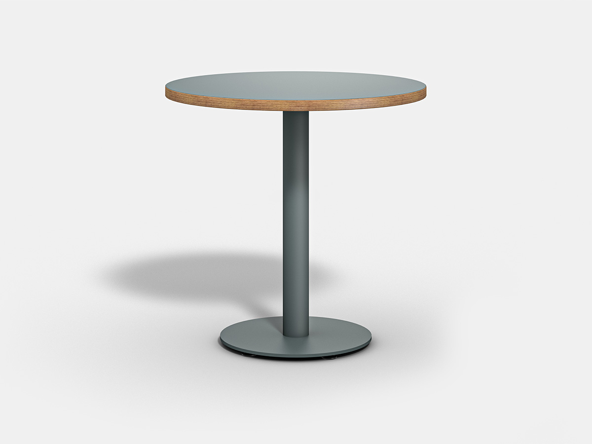 Disc base table on white background. 