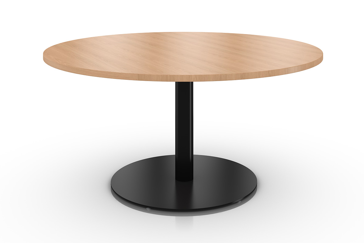Disc base table on white background. 