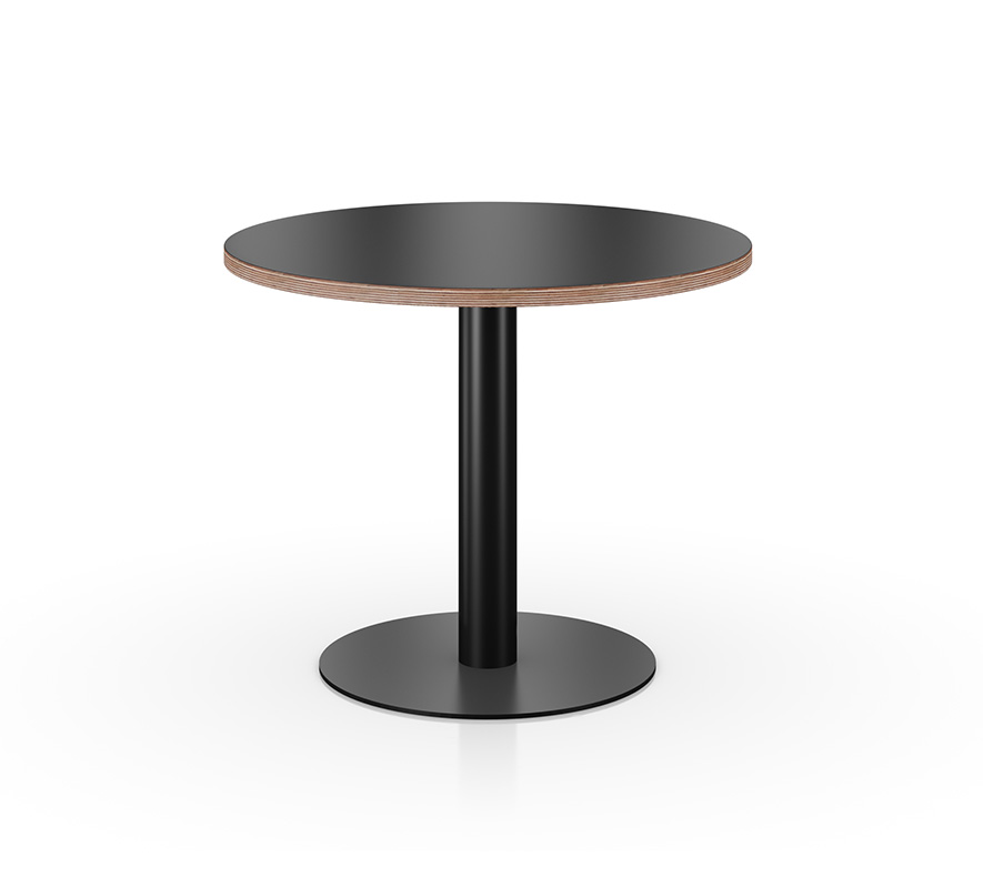 Disc base table on white background. 