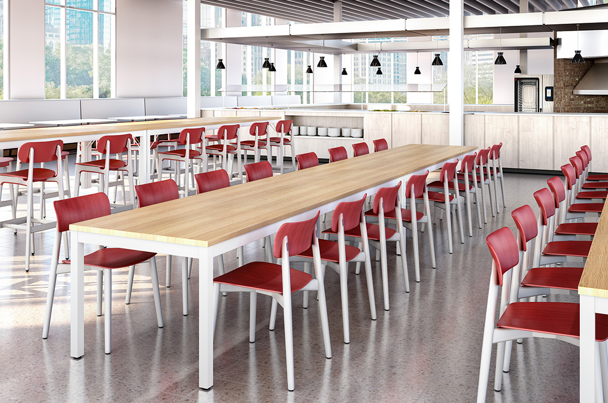 Emerson table in a cafeteria. 