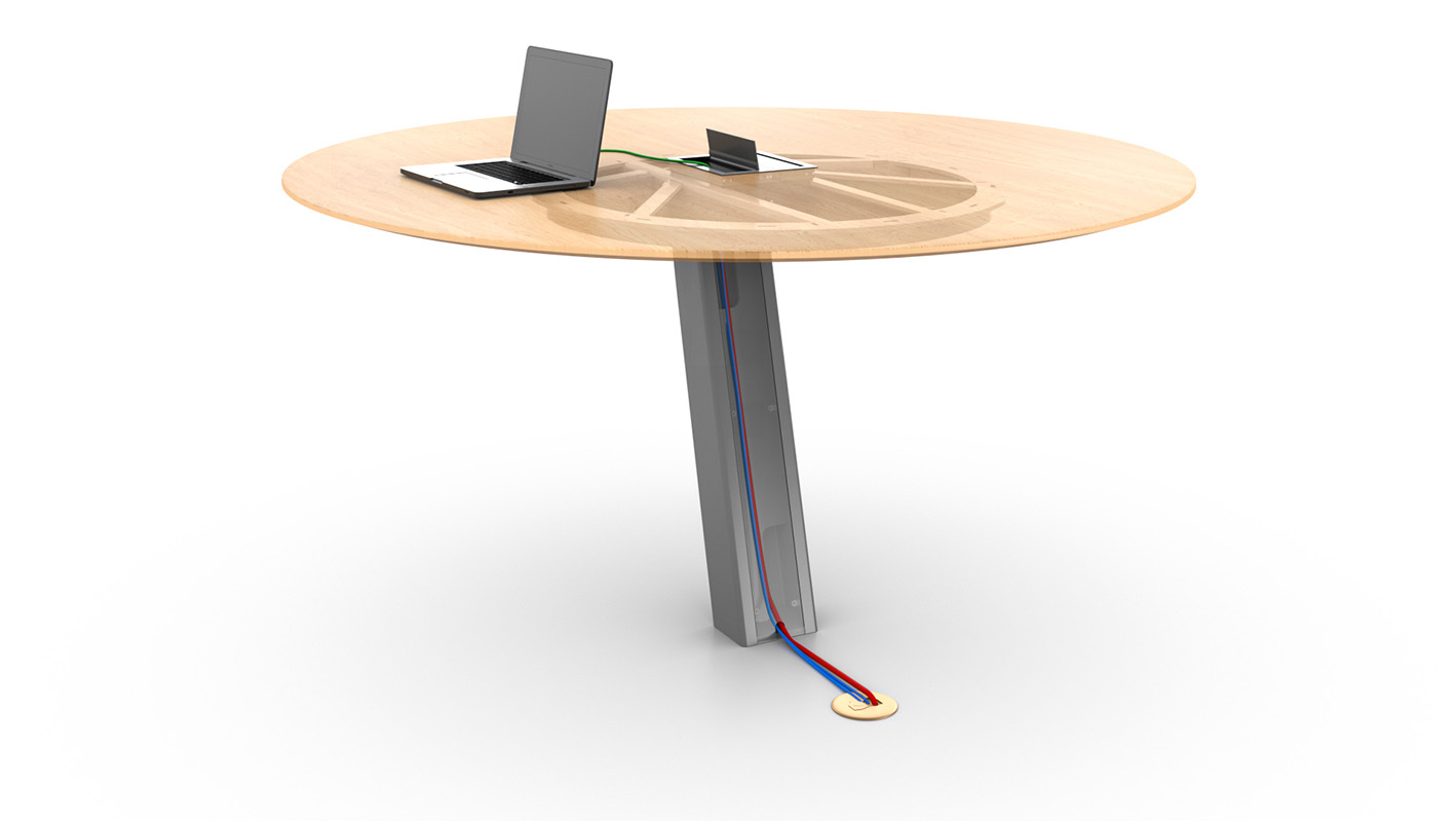 Wire routing diagram through an Equilibrium table. 