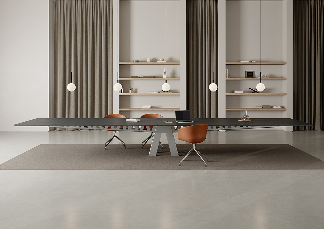 Equilibrium conference table in a conference room. 