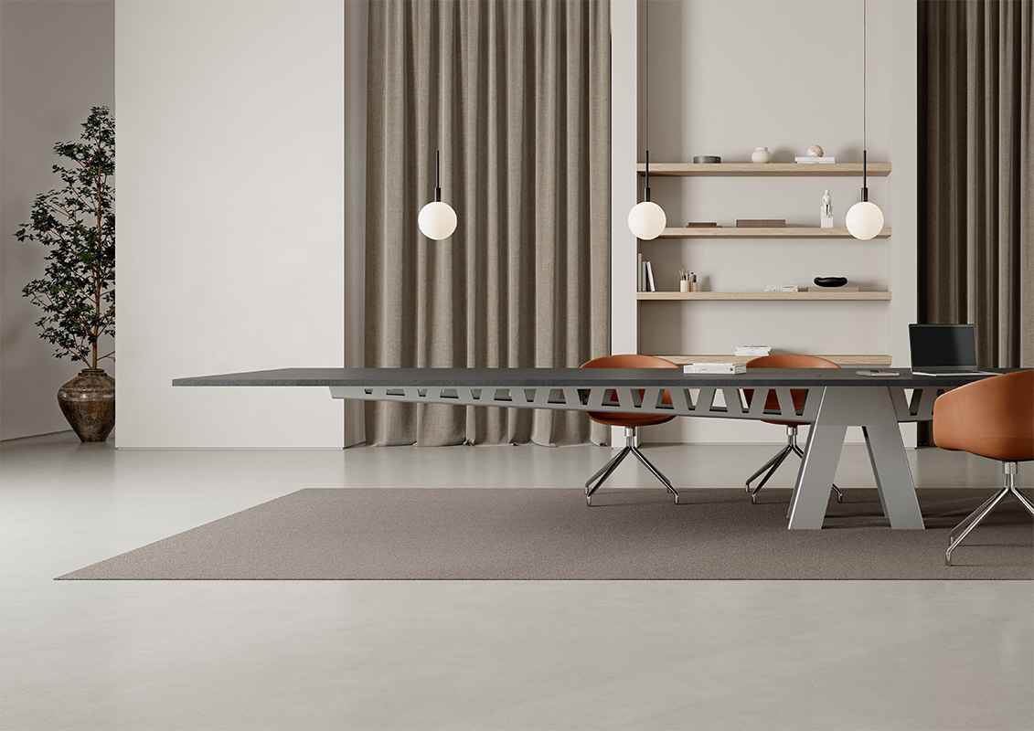 Equilibrium conference table in a conference room. 