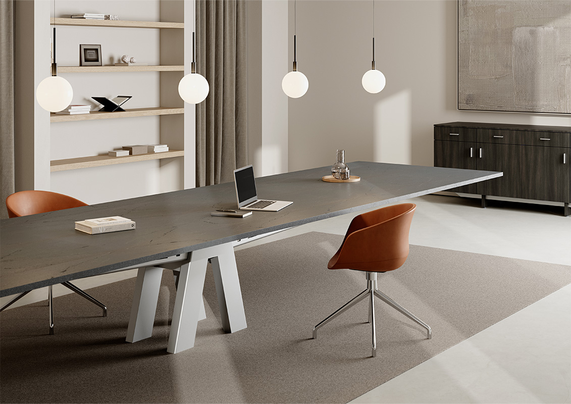 Equilibrium conference table in a conference room. 