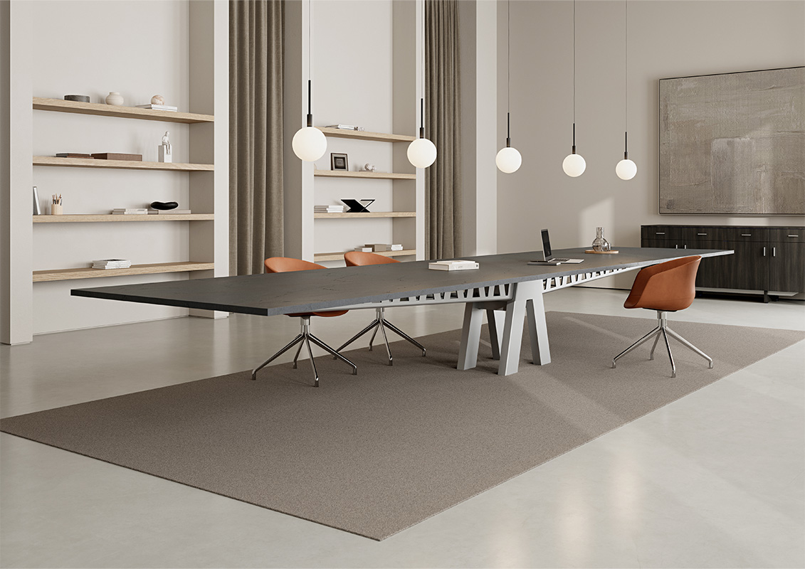 Equilibrium conference table in a conference room. 
