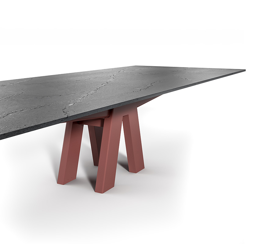 Equilibrium conference table with burgundy base. 