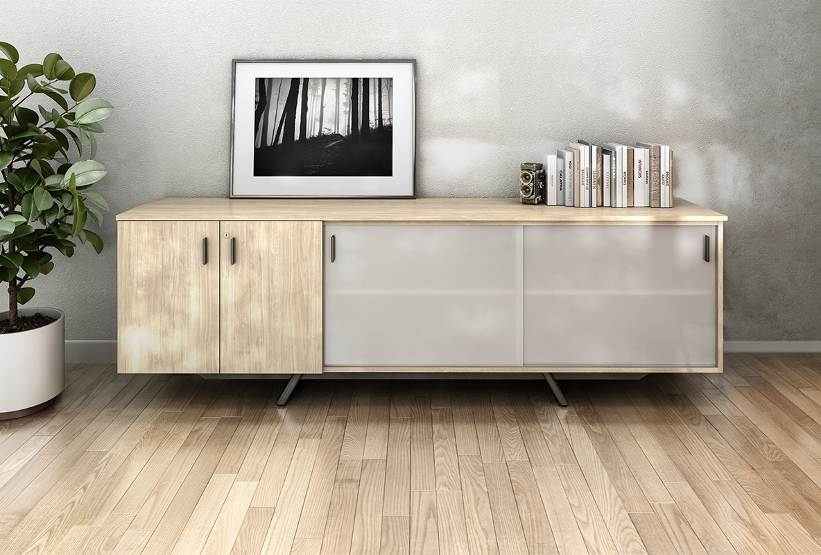 Expanse credenza with art on top. 