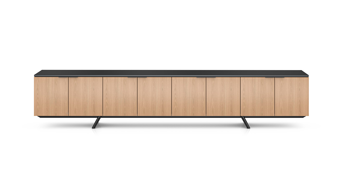Expanse credenza with white background. 
