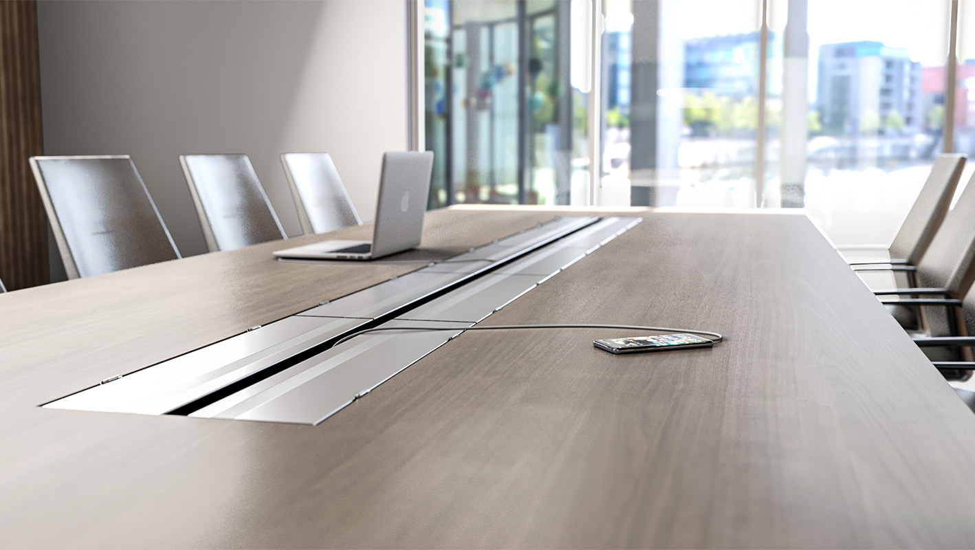 Foundation table with power trough. 