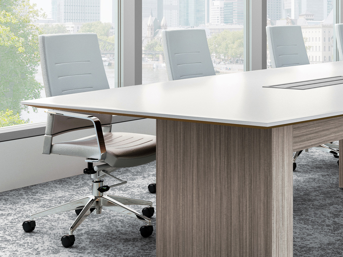 Foundation table with glass top.