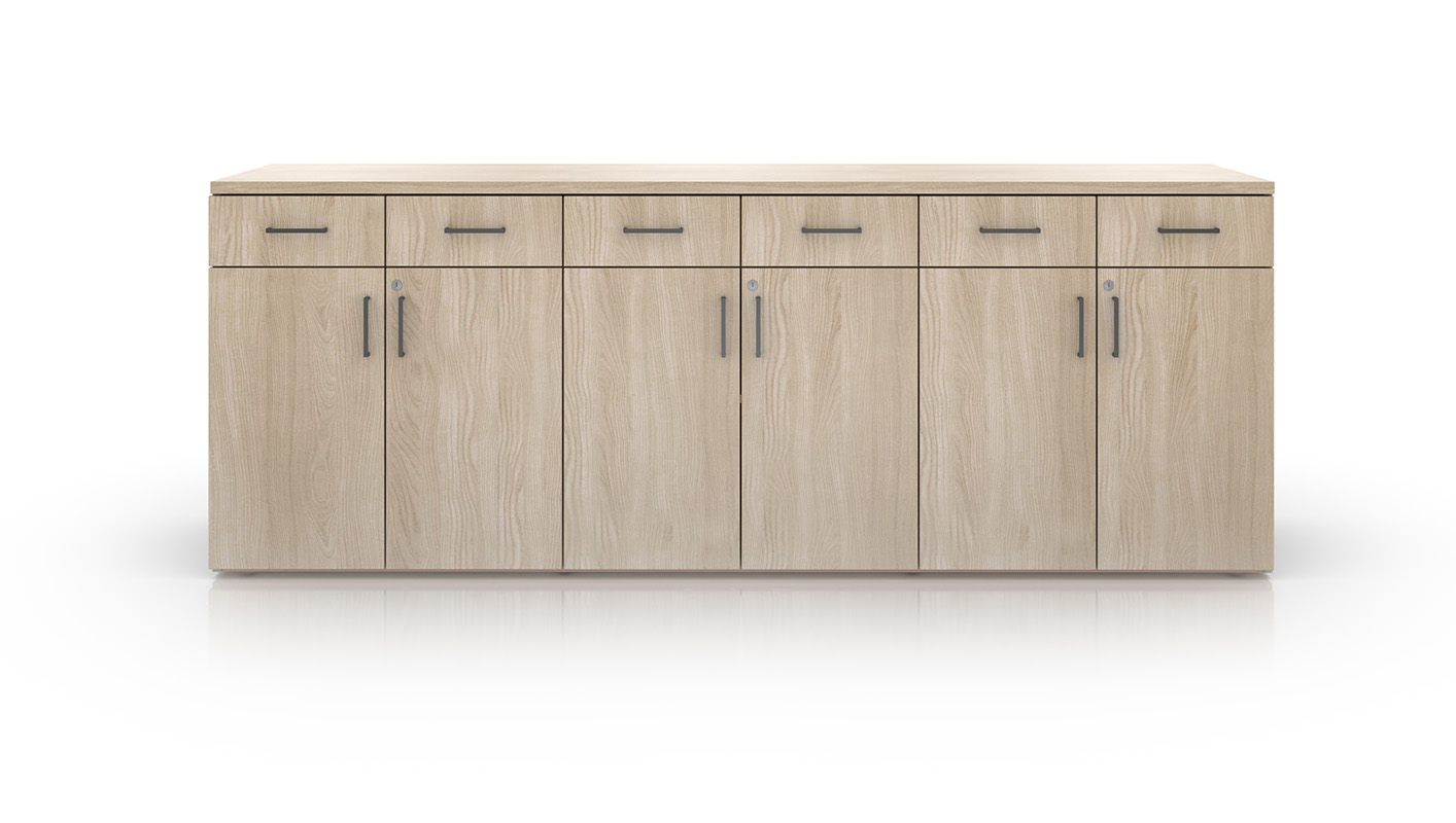 Foundation credenza with white background. 
