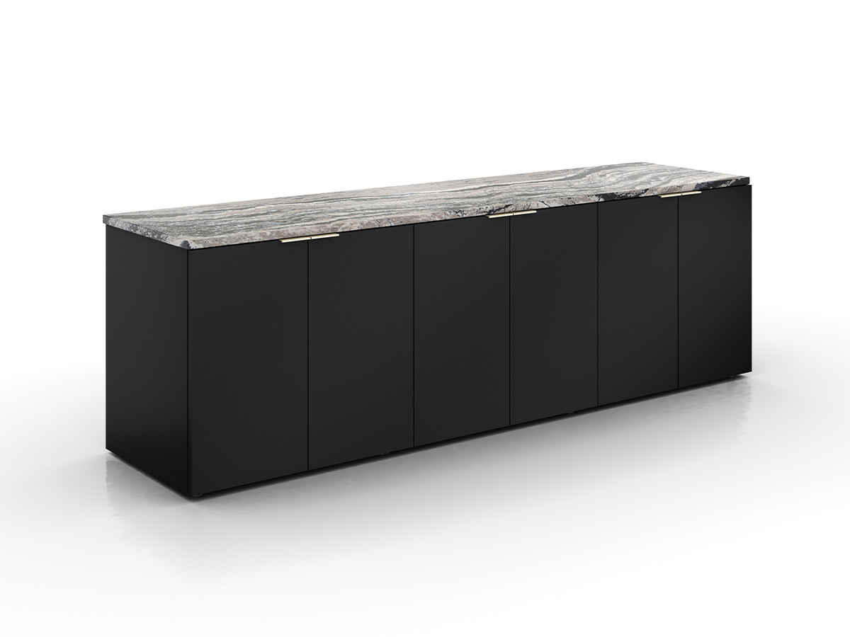 Foundation credenza with quartz top. 