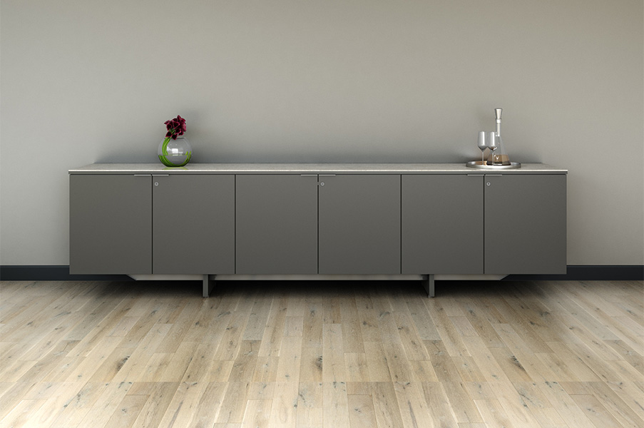 Foundation EX credenza against a wall. 