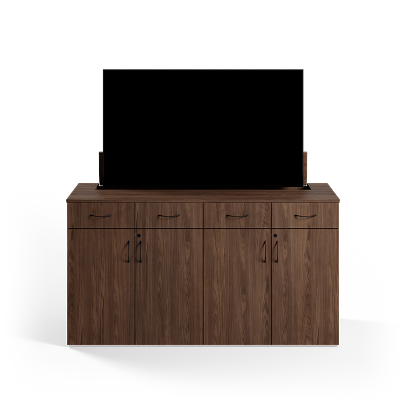 Credenza with white background. 