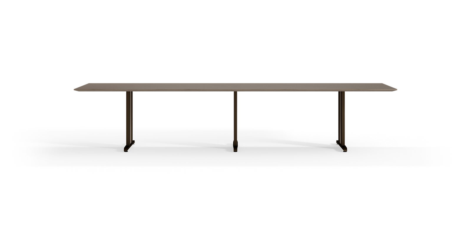 Impression conference table with white background.