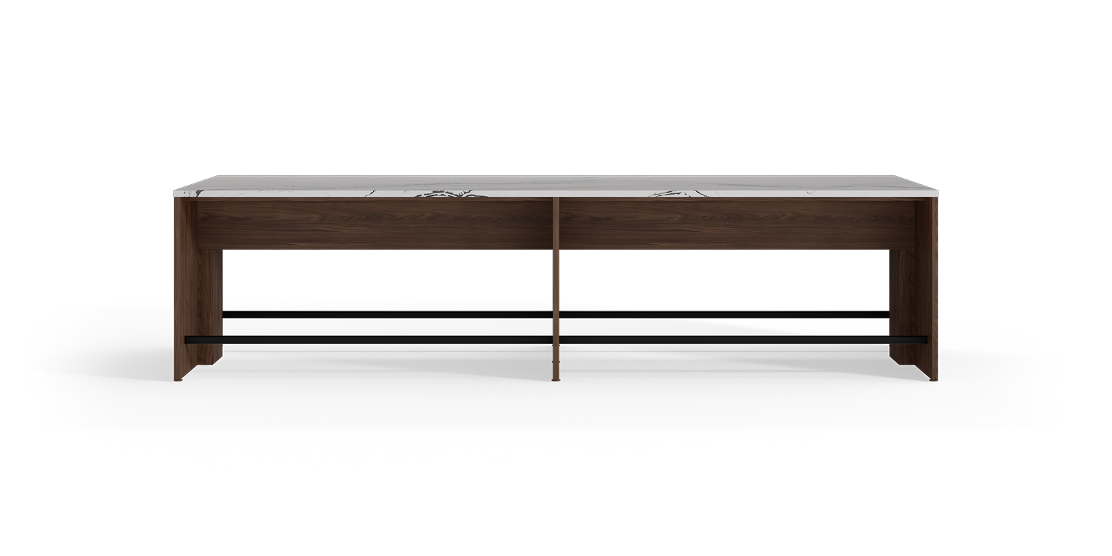 Landing table with footer bar.