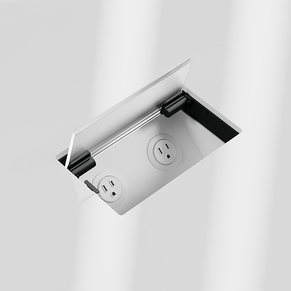 Single-Sided Ghost Power in white with back-painted glass top