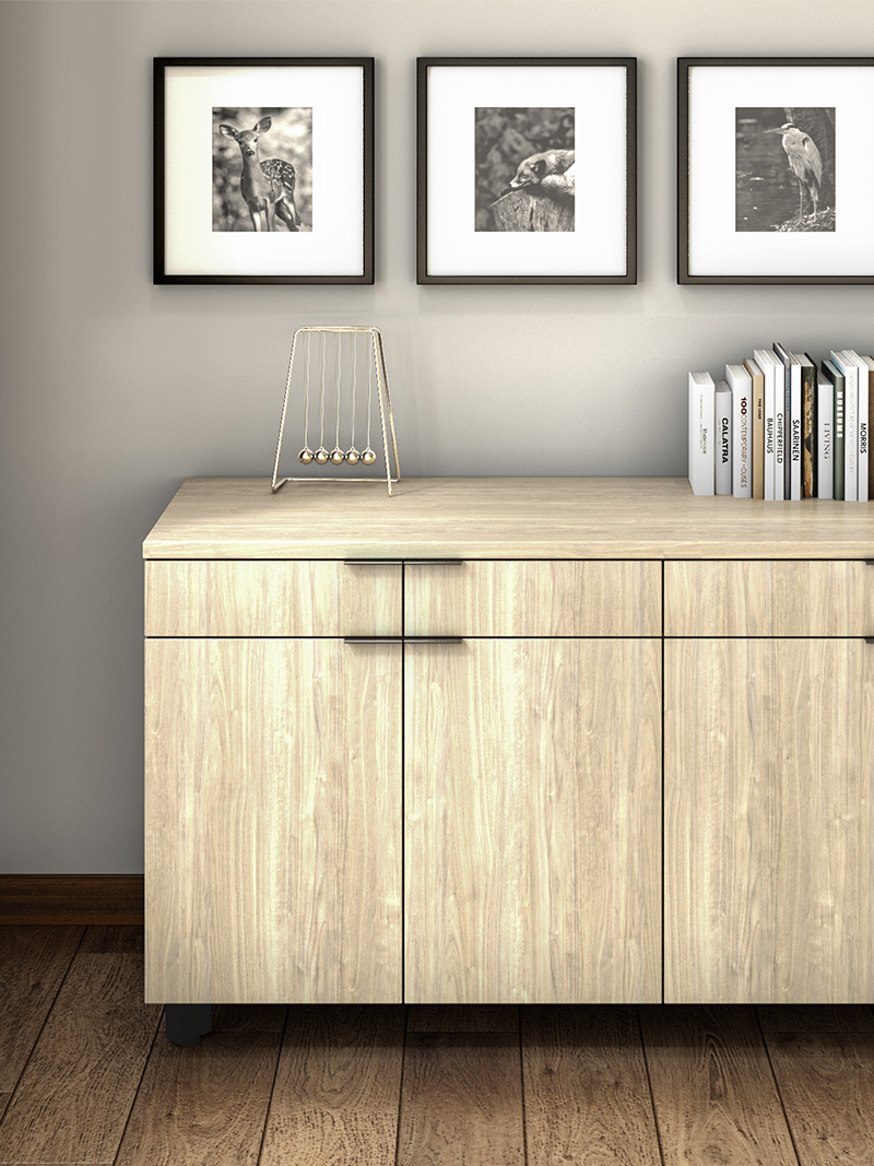 Impression Credenza against wall
