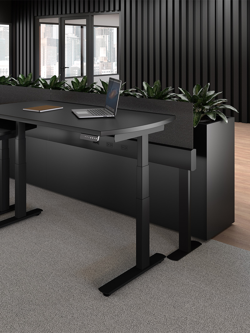Black Jet Beam with Desks and Terra Planters 