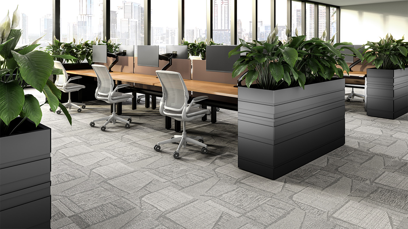Terra planters in an open plan environment. 