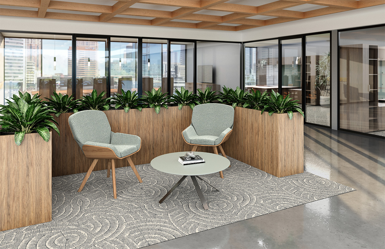 Terra planters in an open environment. 
