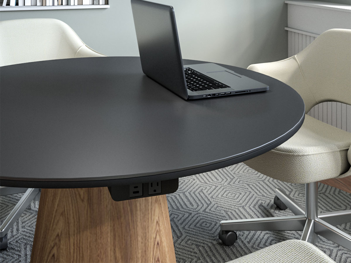 Power unit on a foundation tapered drum table. 