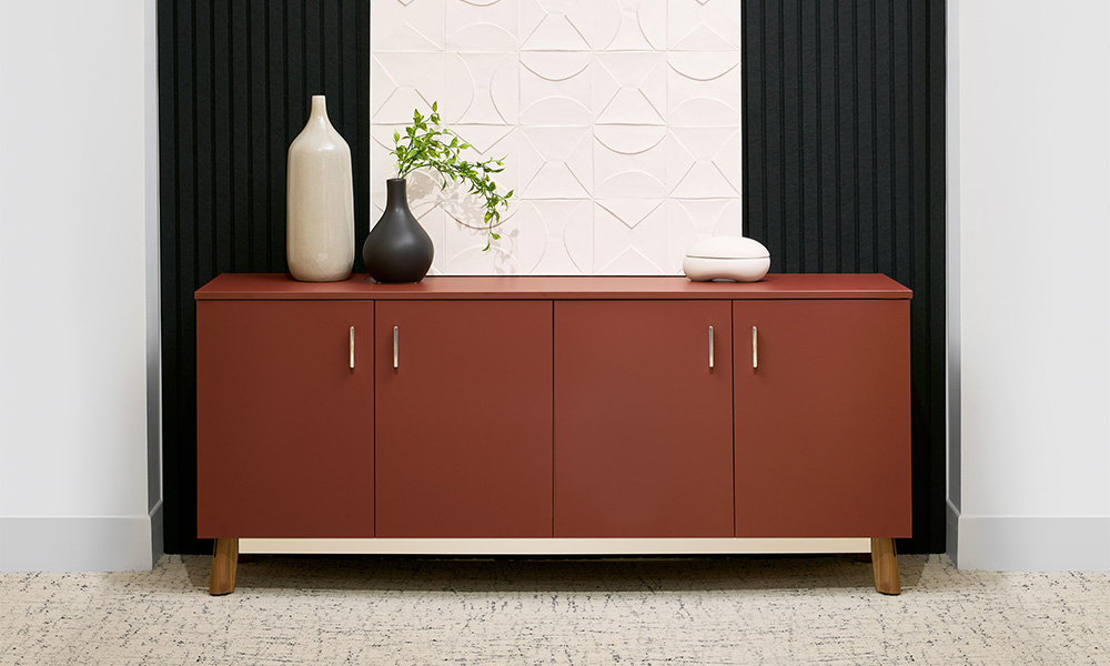 Ligouri Credenza with Burgundy FENIX laminate 