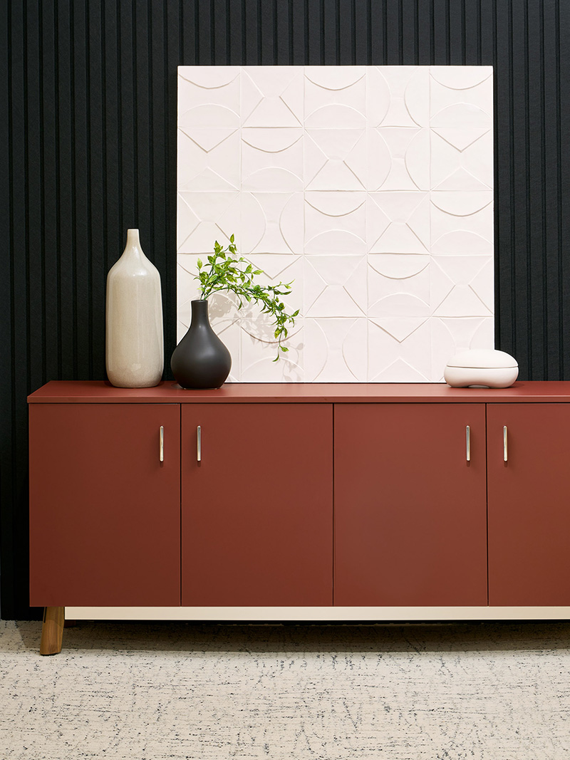 Ligouri Credenza with Burgundy FENIX laminate 