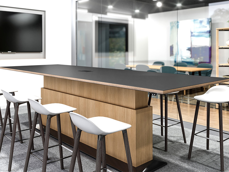 Lugano Conference table in conference room with TV