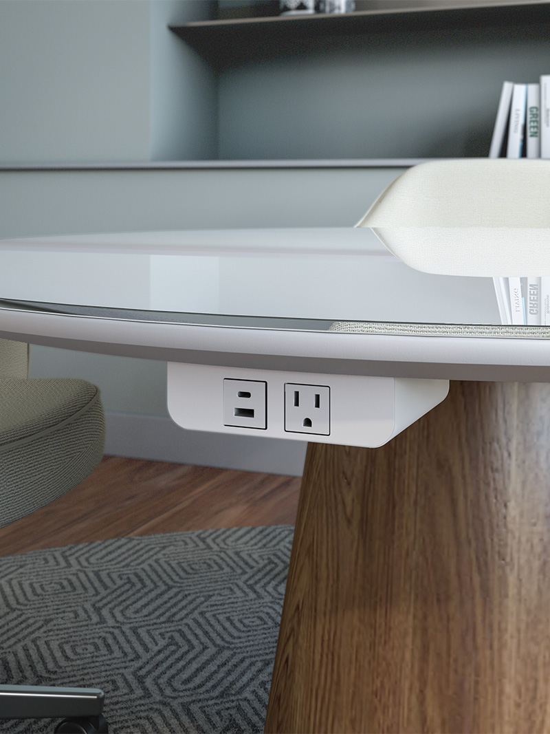 Satellite power unit mounted under Foundation Taper Drum worksurface