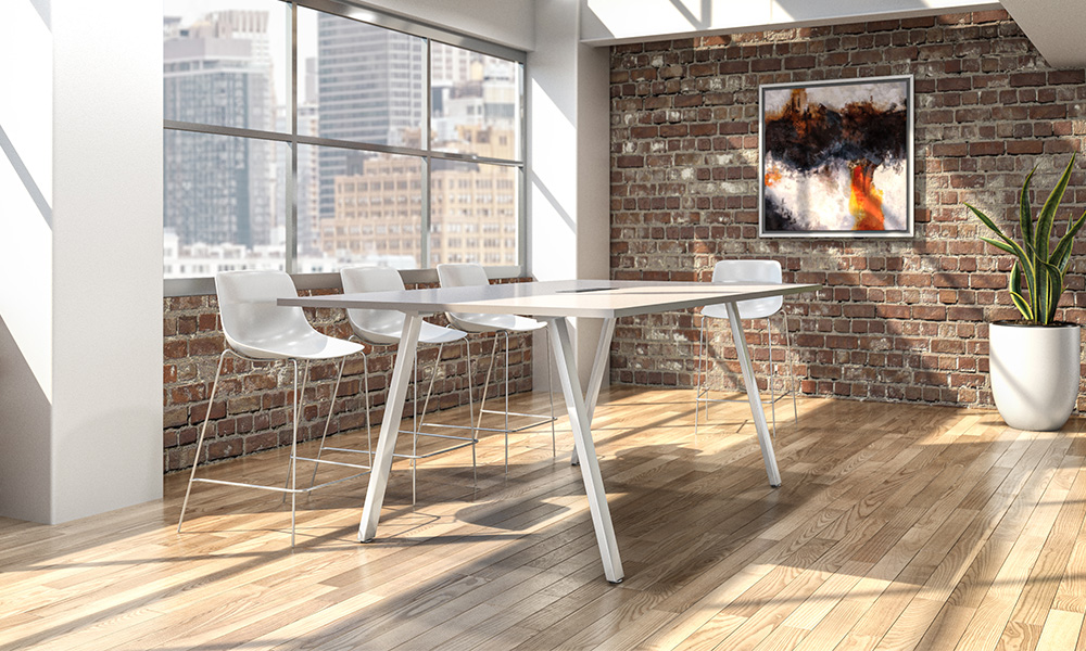Sawhorse Conference table in industrial conference room application