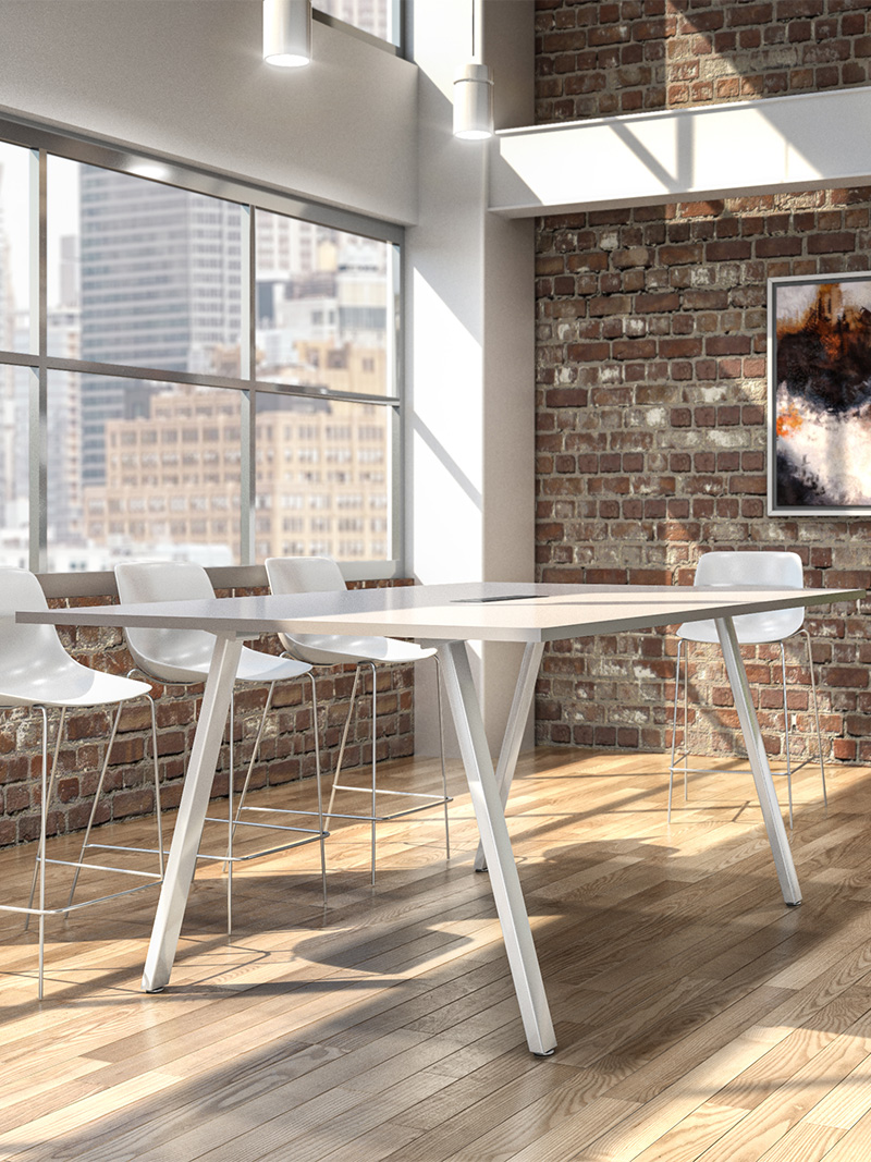 Sawhorse Conference table in industrial conference room application