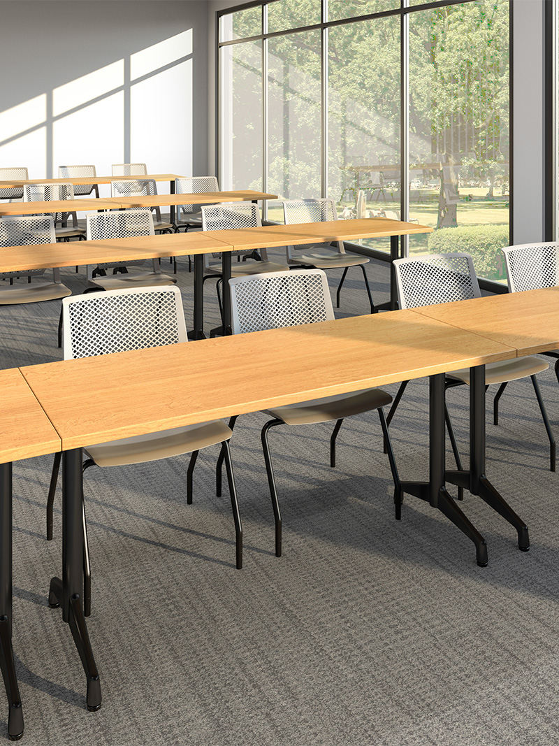 Rows of Sensation Next Training Tables in classroom application