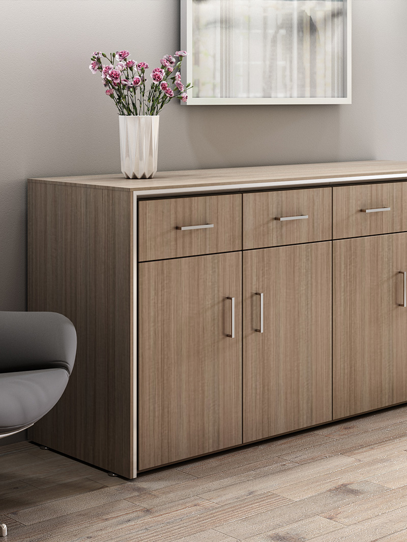Stealth Credenza against wall