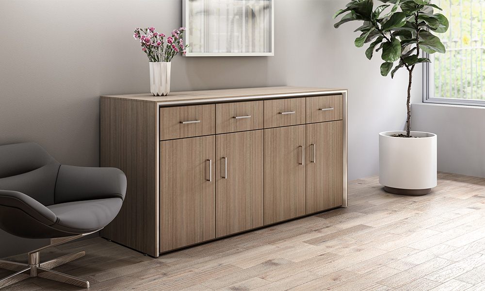 Stealth Credenza against wall