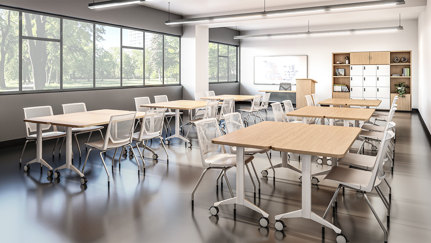Zori Training tables in small group configurations in classroom setting