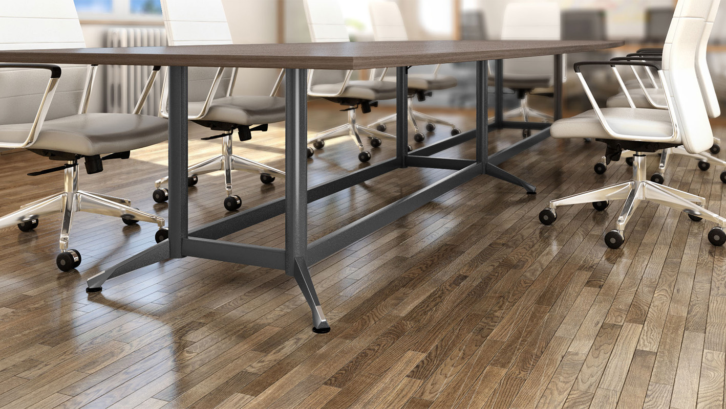 Zori Split Y-Base conference table with chairs in conference room