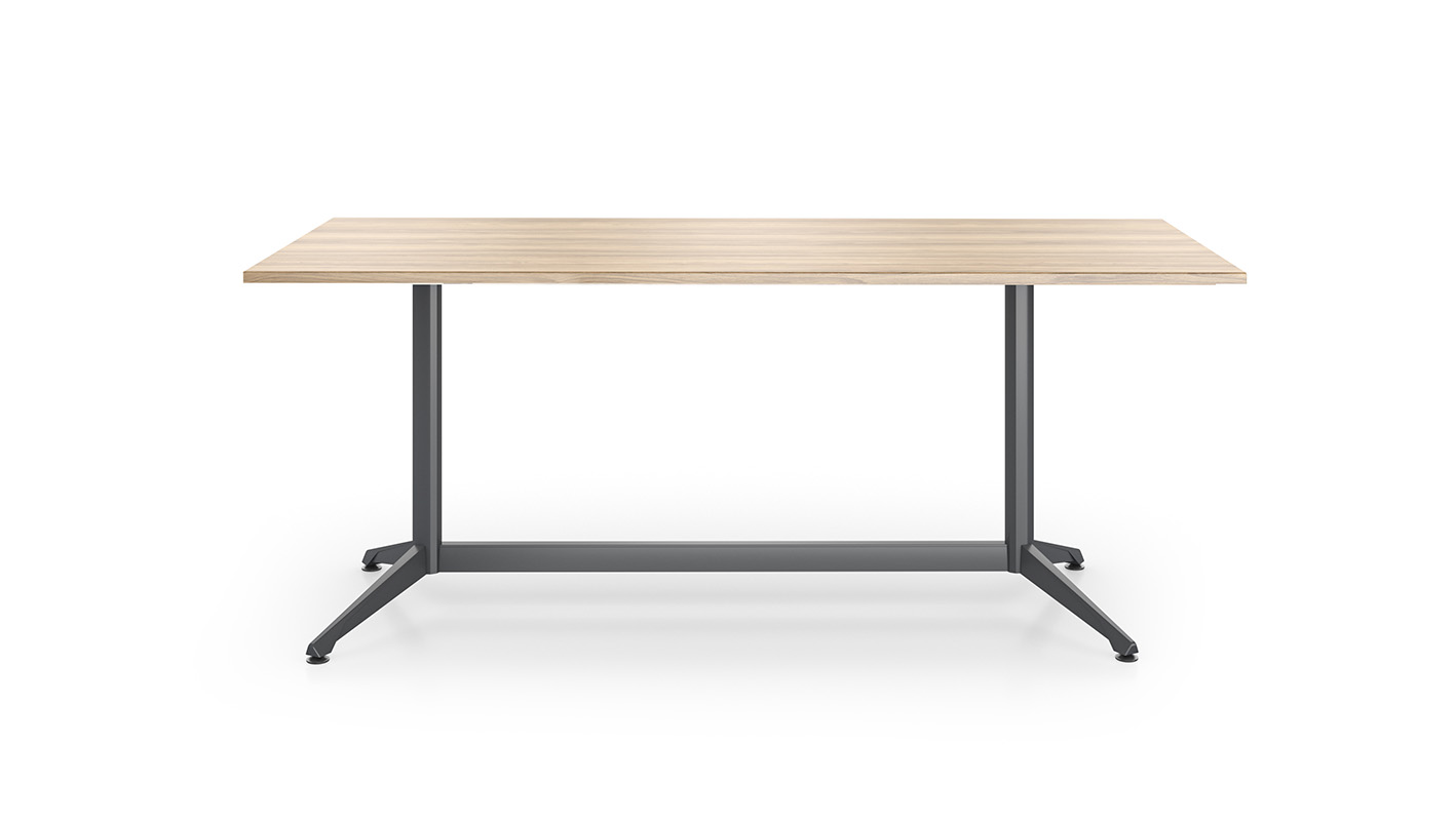Zori Y-Base conference table against white background